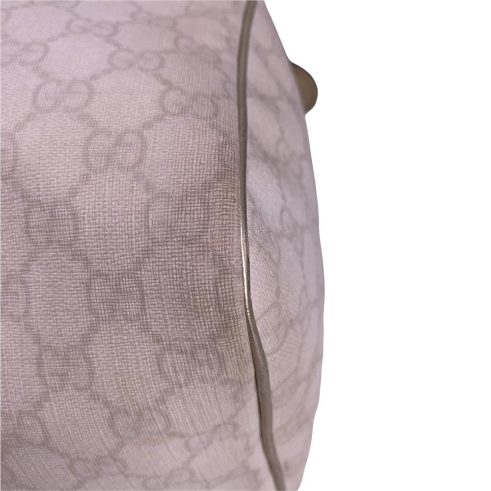 Authentic Vintage GUCCI Joy Boston Ivory & Gold GG Coated Canvas Medium Satchel - Picture 10 of 15